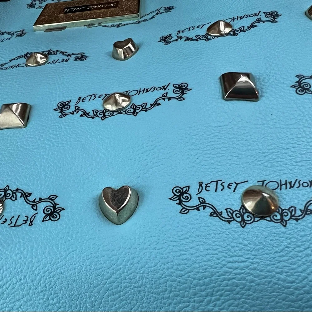 Betsey Johnson Teal Tote Bag with Gold Accents - Picture 7 of 16
